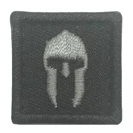 1 MINI SPARTAN HELMET PATCH - BLACK FOLIAGE