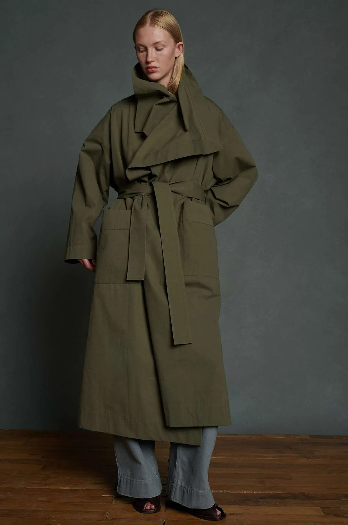 Albatros Coat Vert De Gris