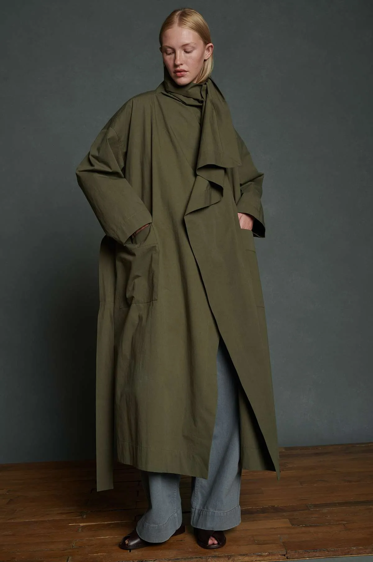 Albatros Coat Vert De Gris