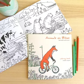 Animals on Bikes From the Forest to the Town Colouring Book