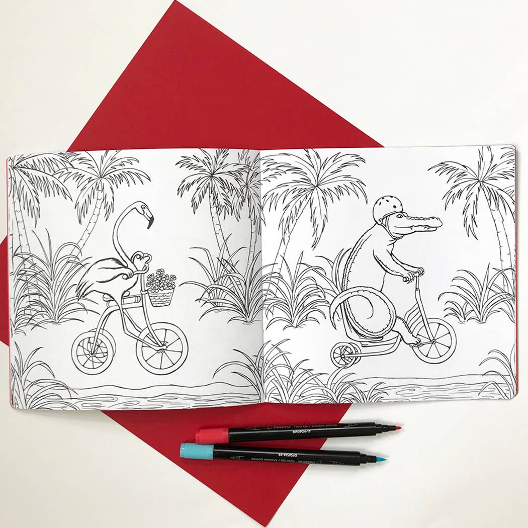 Animals on Bikes From the Jungle to the Sea Colouring Book