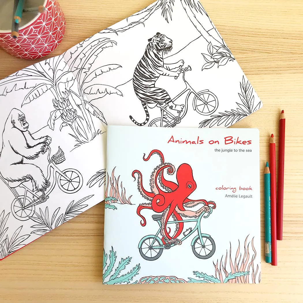 Animals on Bikes From the Jungle to the Sea Colouring Book