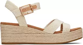 Audrey Espadrille Sandal - Natural Undyed Metallic Linen Stripe