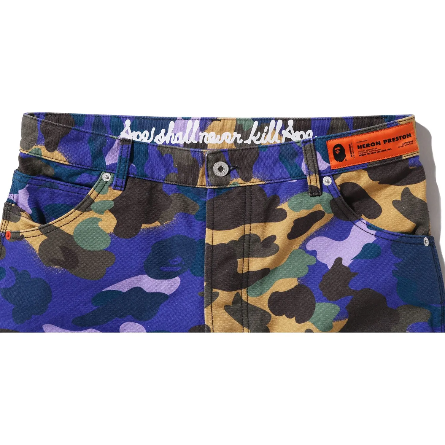 BAPE X HERON PRESTON MIX 1ST CAMO DUCK PAINTER PANTS M2 MENS