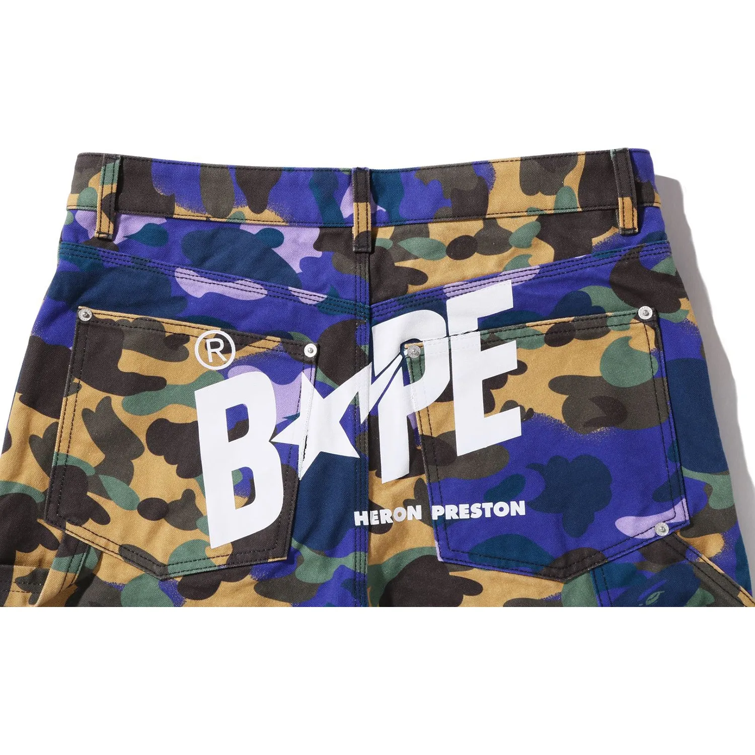 BAPE X HERON PRESTON MIX 1ST CAMO DUCK PAINTER PANTS M2 MENS