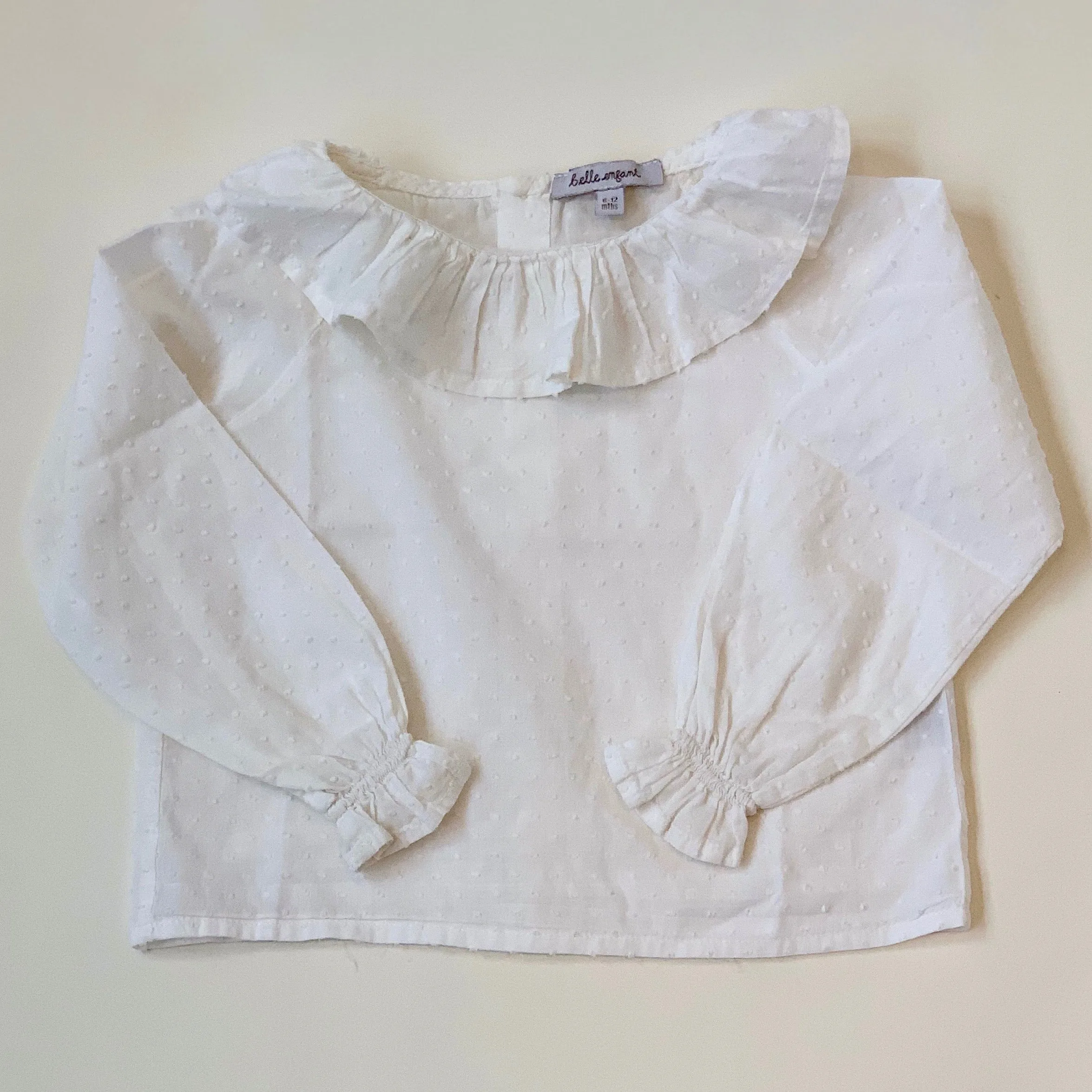 Belle Enfant White Swiss Dot Cotton Blouse: 2-3 Years