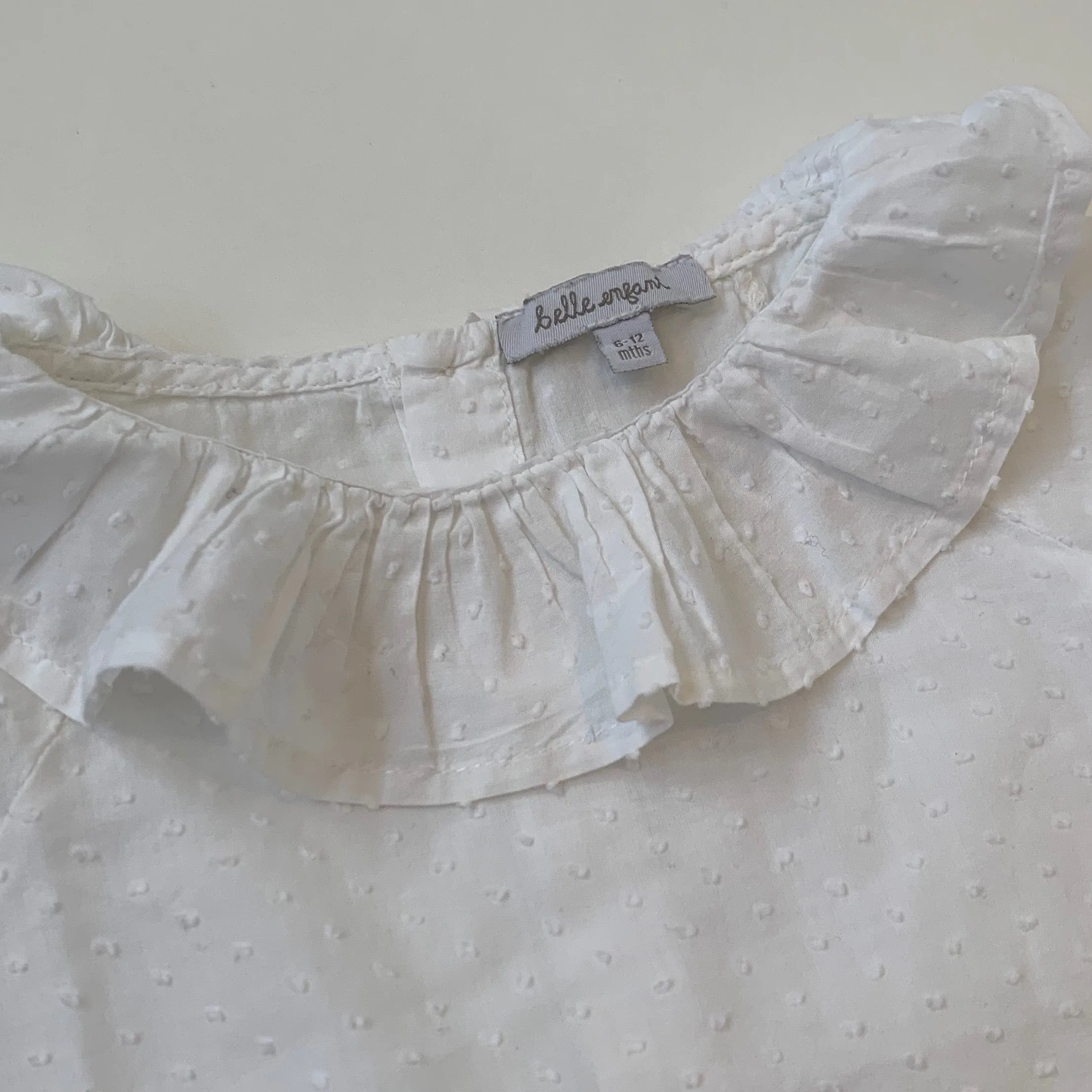 Belle Enfant White Swiss Dot Cotton Blouse: 2-3 Years