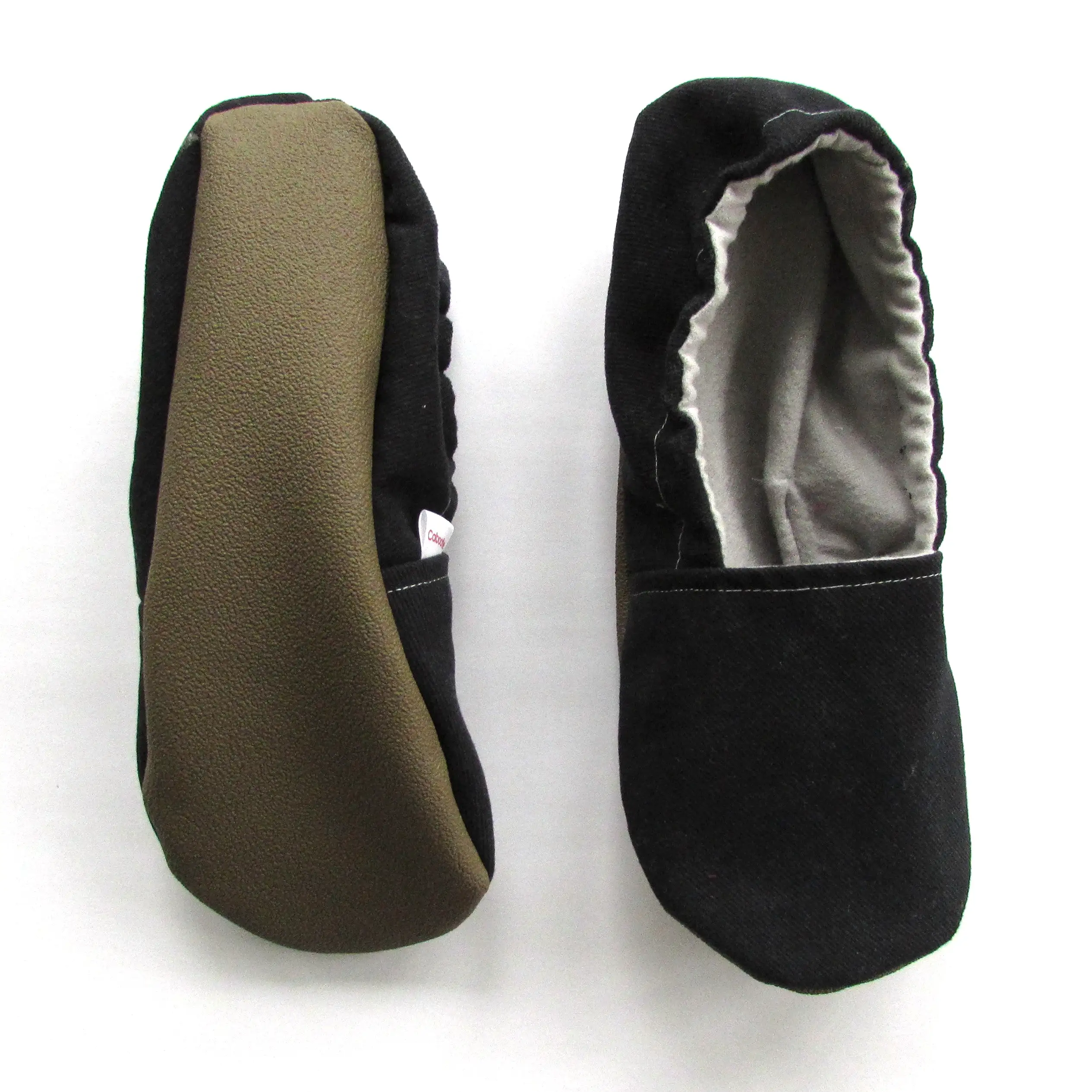 Black Brushed Denim Women's Slippers