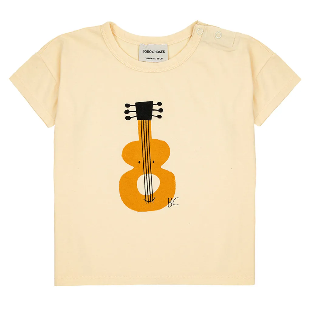 Bobo Choses Baby Acoustic Guitar T-shirt Light Yellow