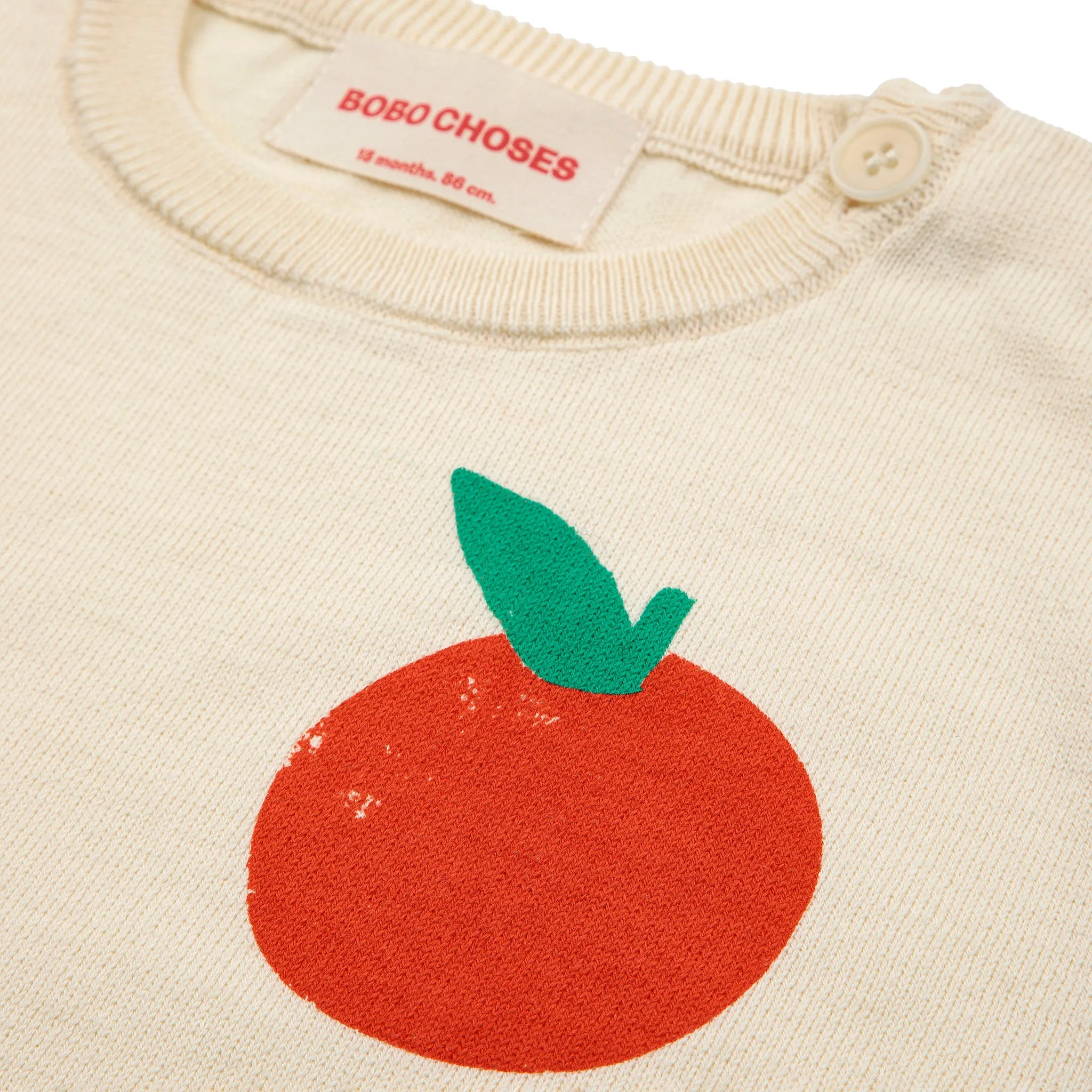 Bobo Choses Baby Tomato Knitted T-shirt Cream