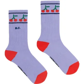 Bobo Choses Lavender Bobo Cherry Long Socks