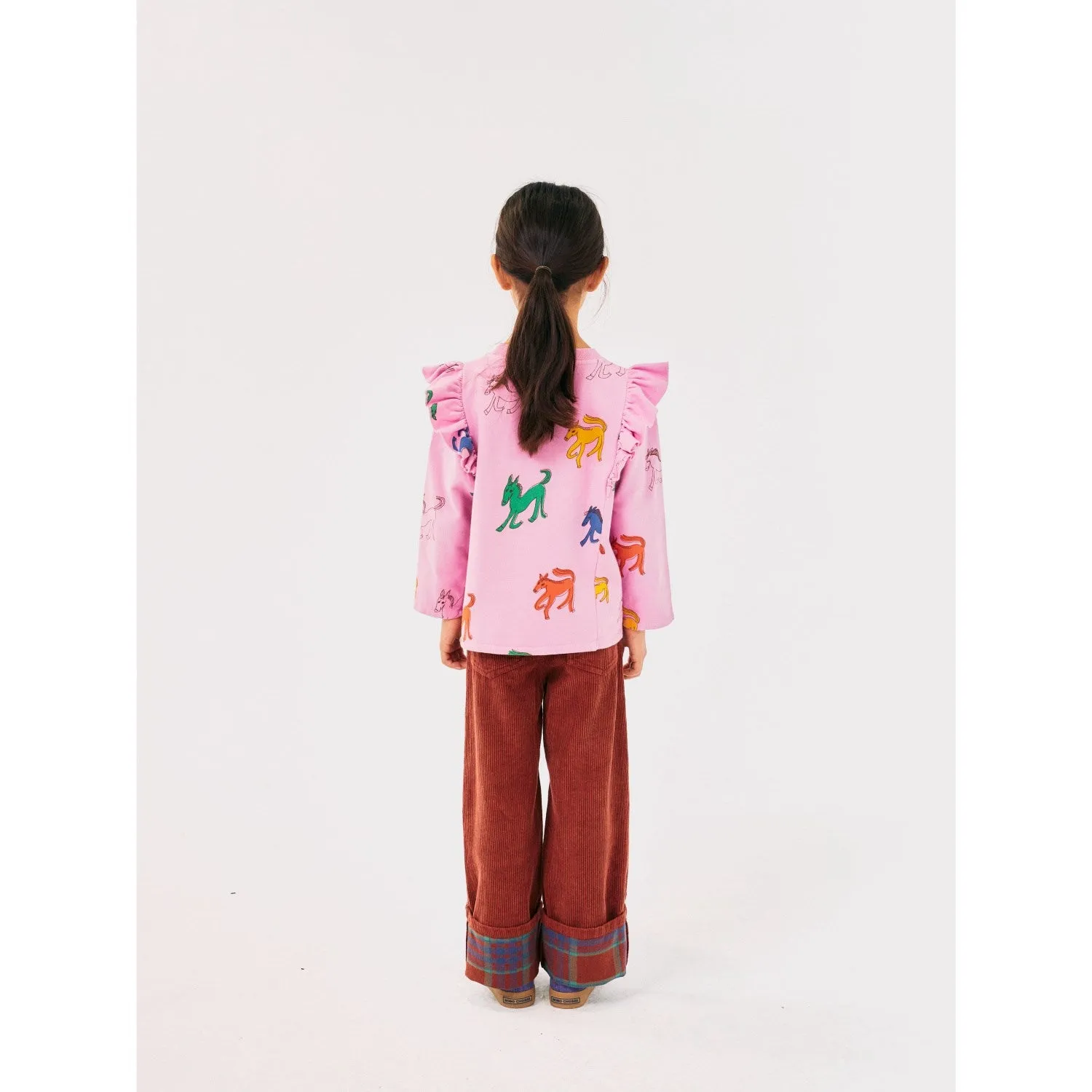 Bobo Choses Pink Wonder Horse All Over Ruffle Shirt