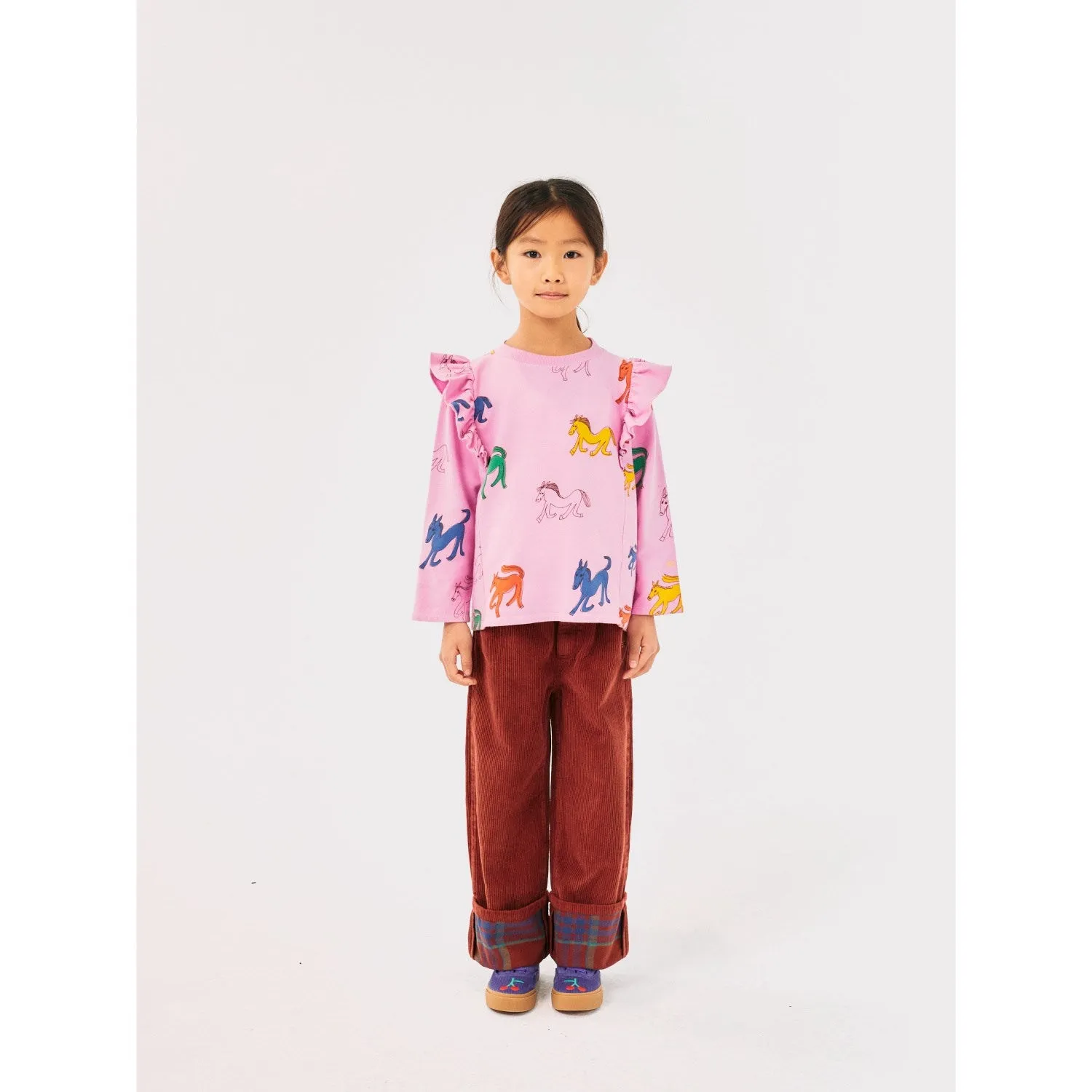 Bobo Choses Pink Wonder Horse All Over Ruffle Shirt