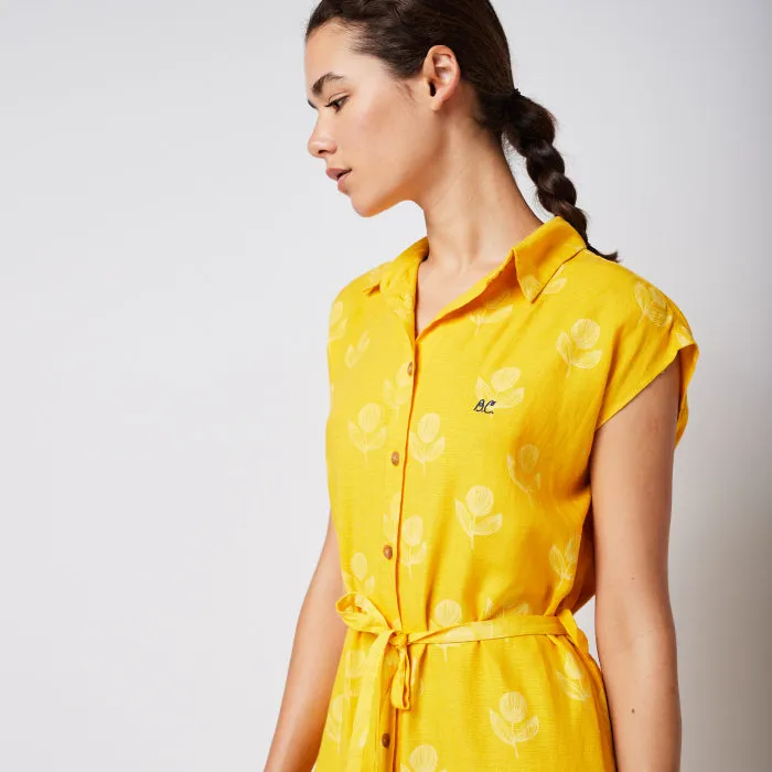 Bobo Choses Woman Bloom Sleeveless Shirt Dress Yellow