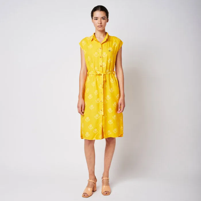 Bobo Choses Woman Bloom Sleeveless Shirt Dress Yellow