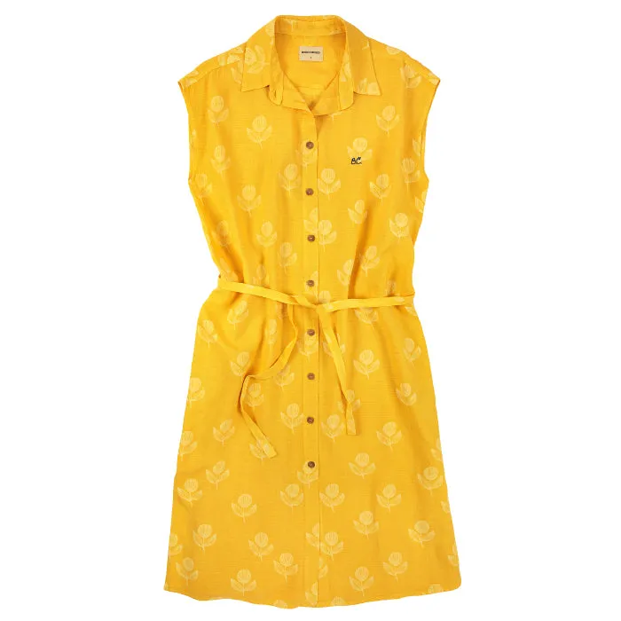 Bobo Choses Woman Bloom Sleeveless Shirt Dress Yellow