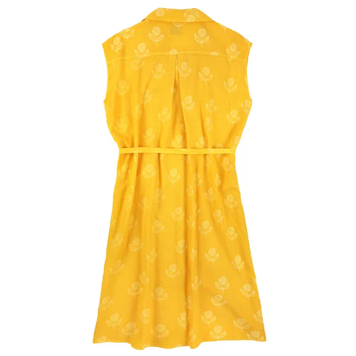 Bobo Choses Woman Bloom Sleeveless Shirt Dress Yellow