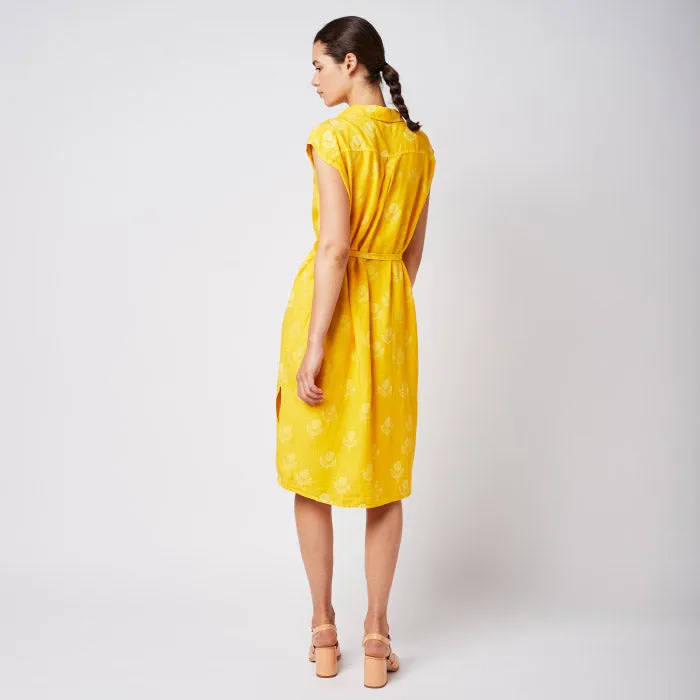 Bobo Choses Woman Bloom Sleeveless Shirt Dress Yellow