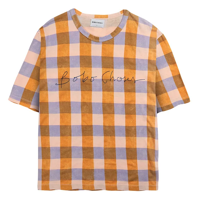 Bobo Choses Woman Check T-shirt Orange