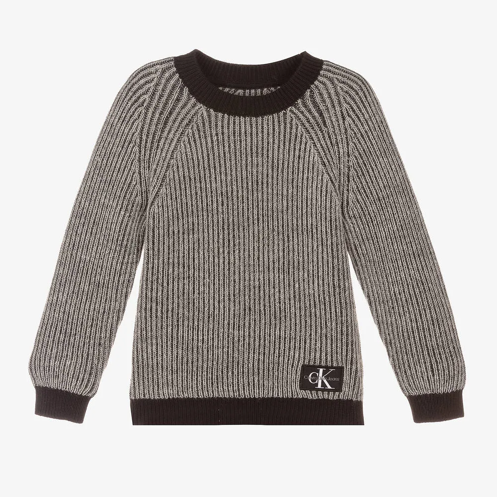 Boys Black Knit Sweater