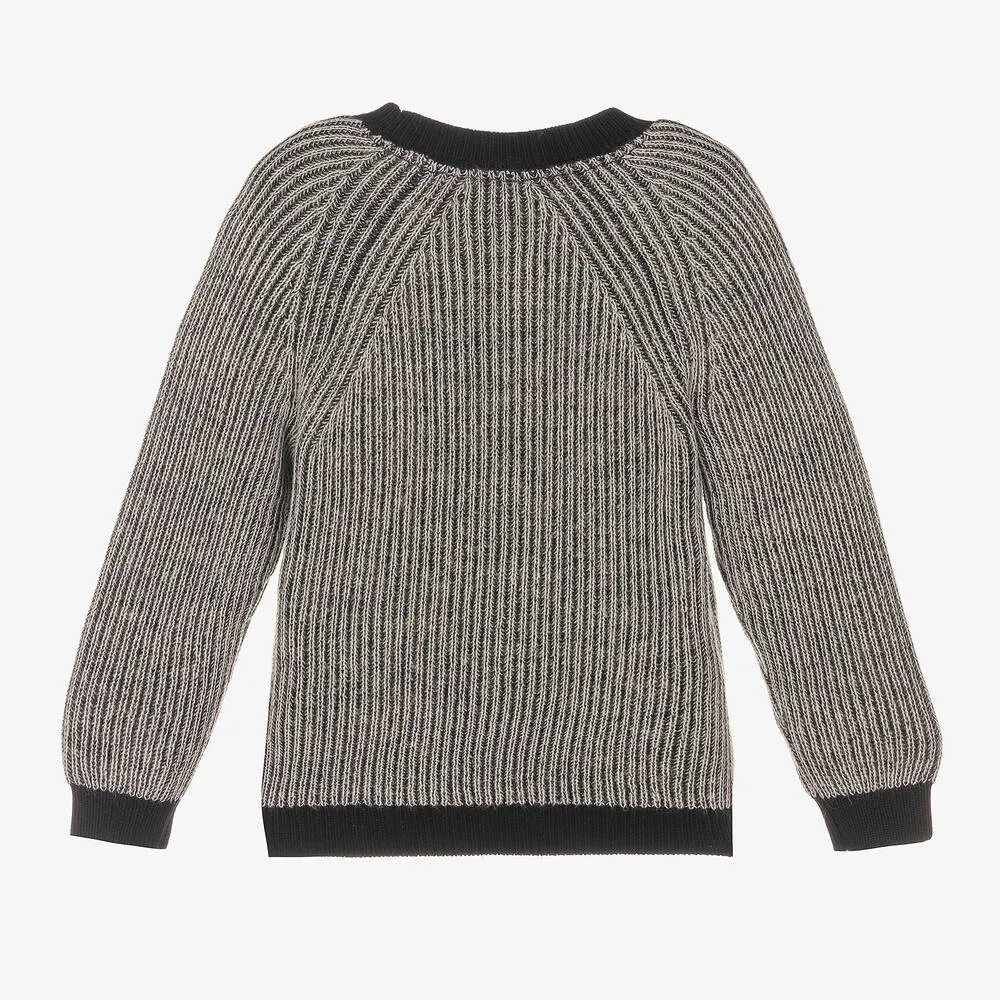 Boys Black Knit Sweater