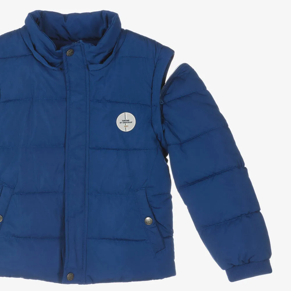 Boys Blue Puffer Coat