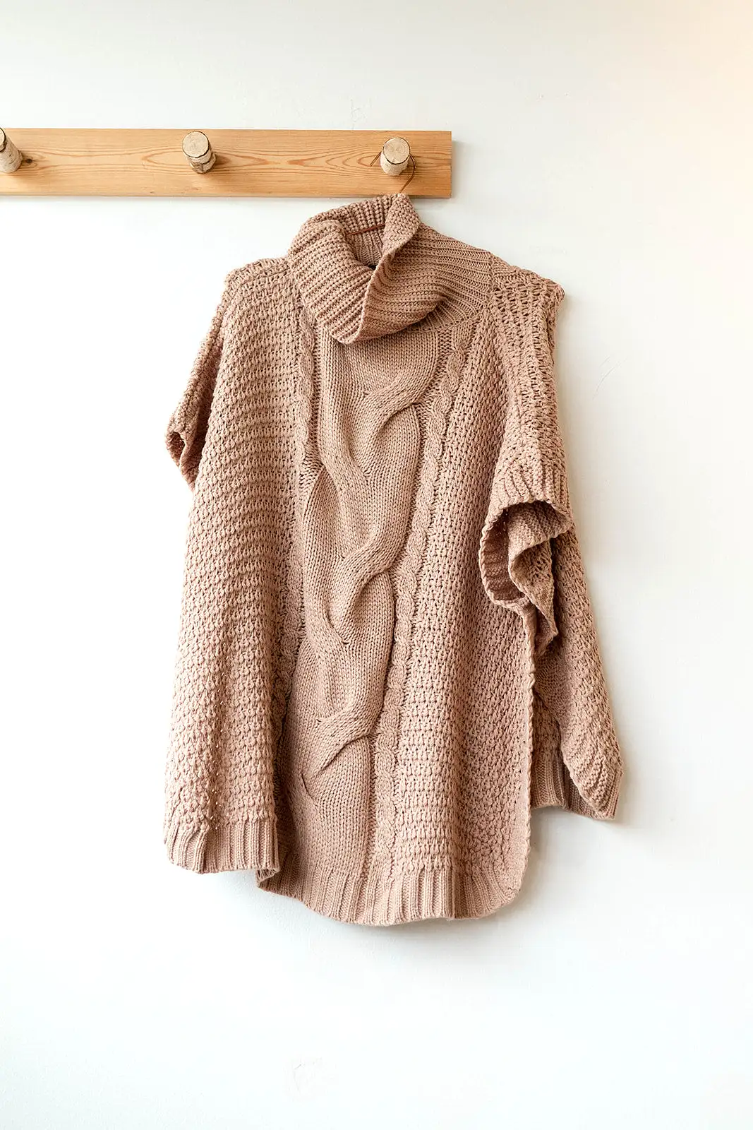 cable knit cape sweater