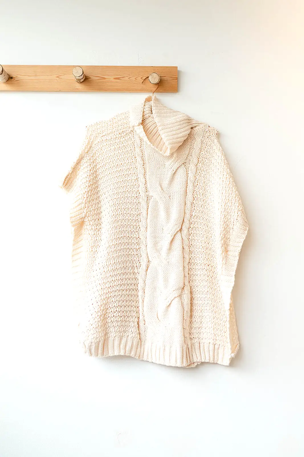 cable knit cape sweater