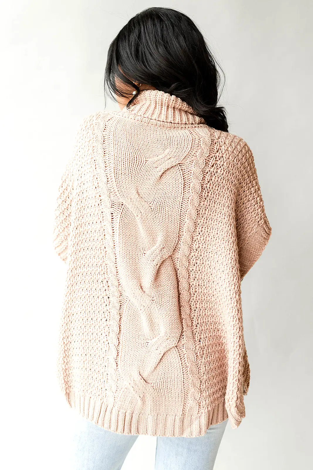 cable knit cape sweater