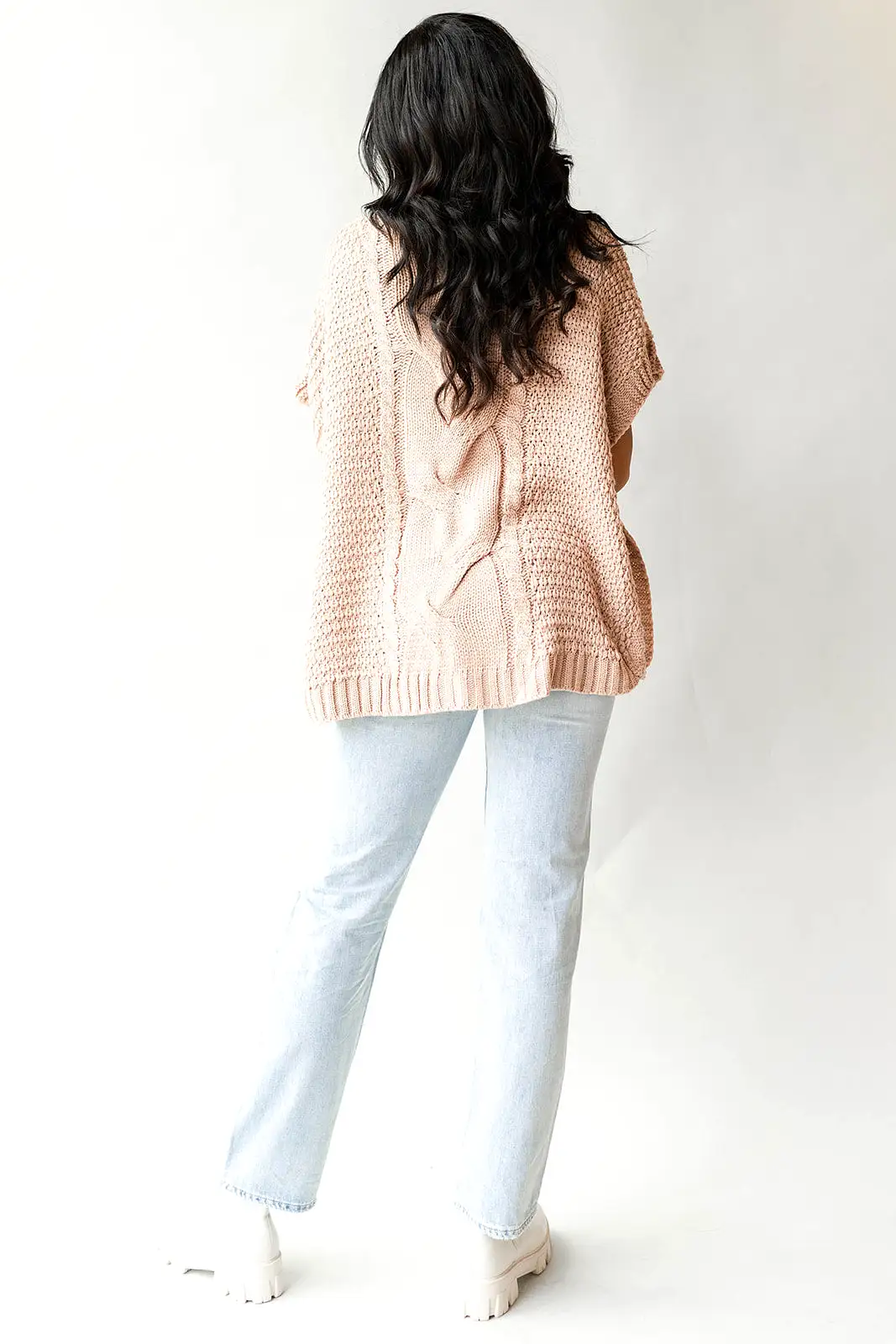 cable knit cape sweater