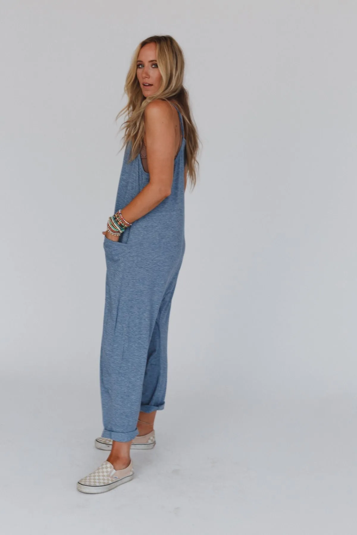 Cali Coastal Harem Jumpsuit - Blue