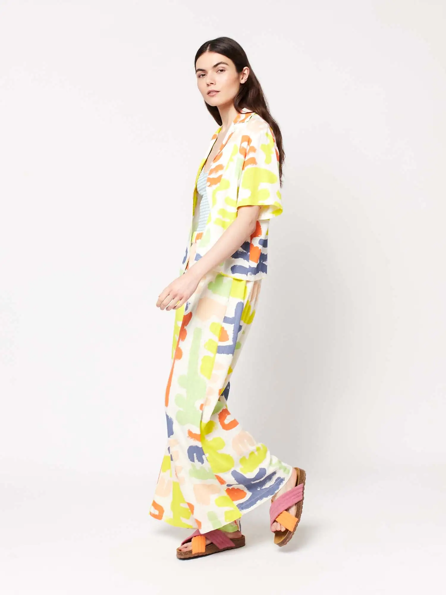 Carnival Print Flared Long Pant