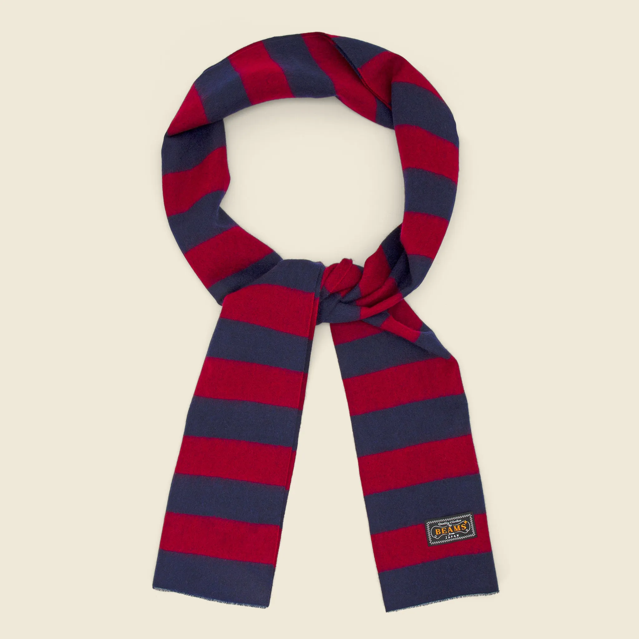 Cashmere Scarf - Navy/Wine Stripe