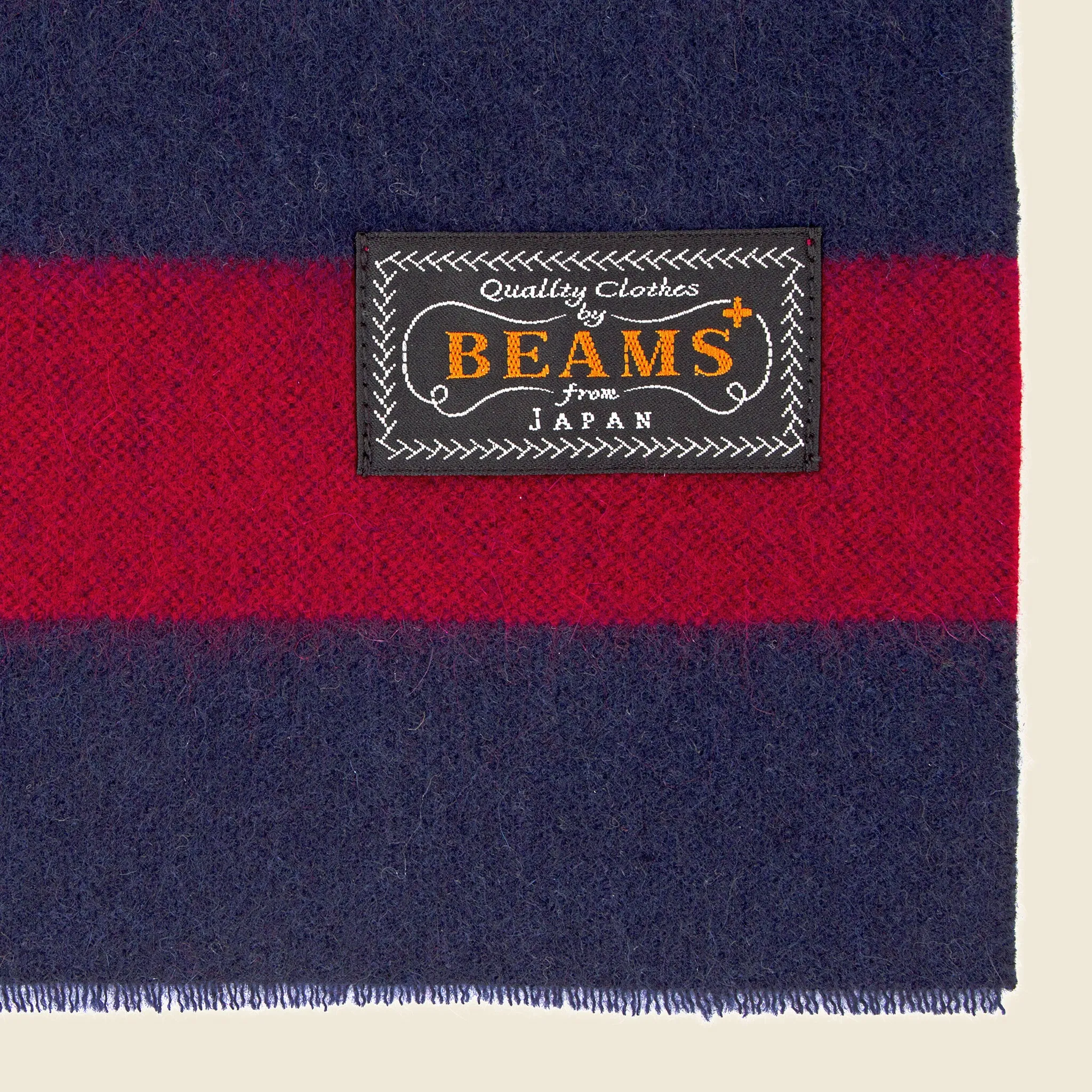 Cashmere Scarf - Navy/Wine Stripe