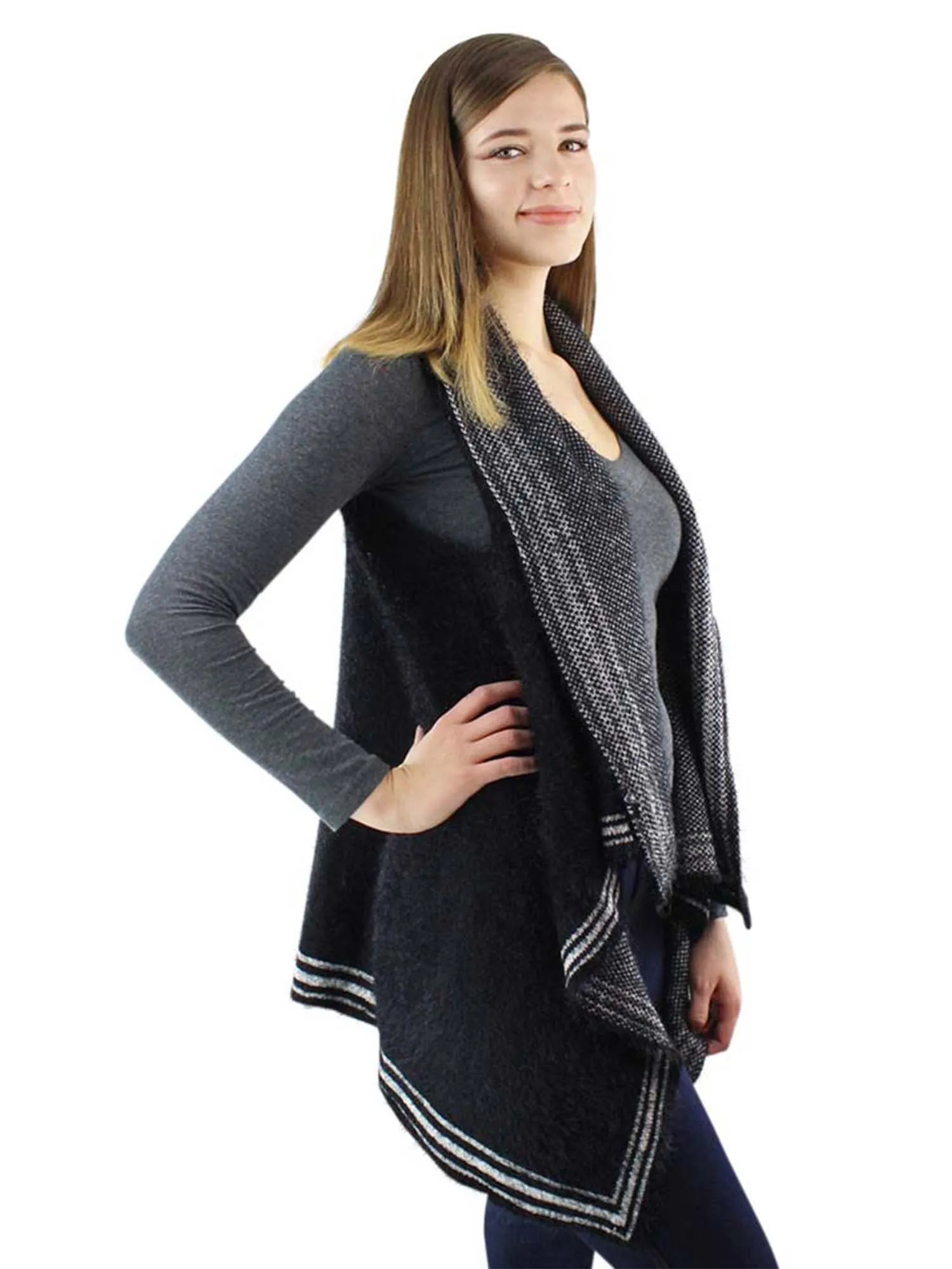 Classic Knit Shawl Sweater Vest