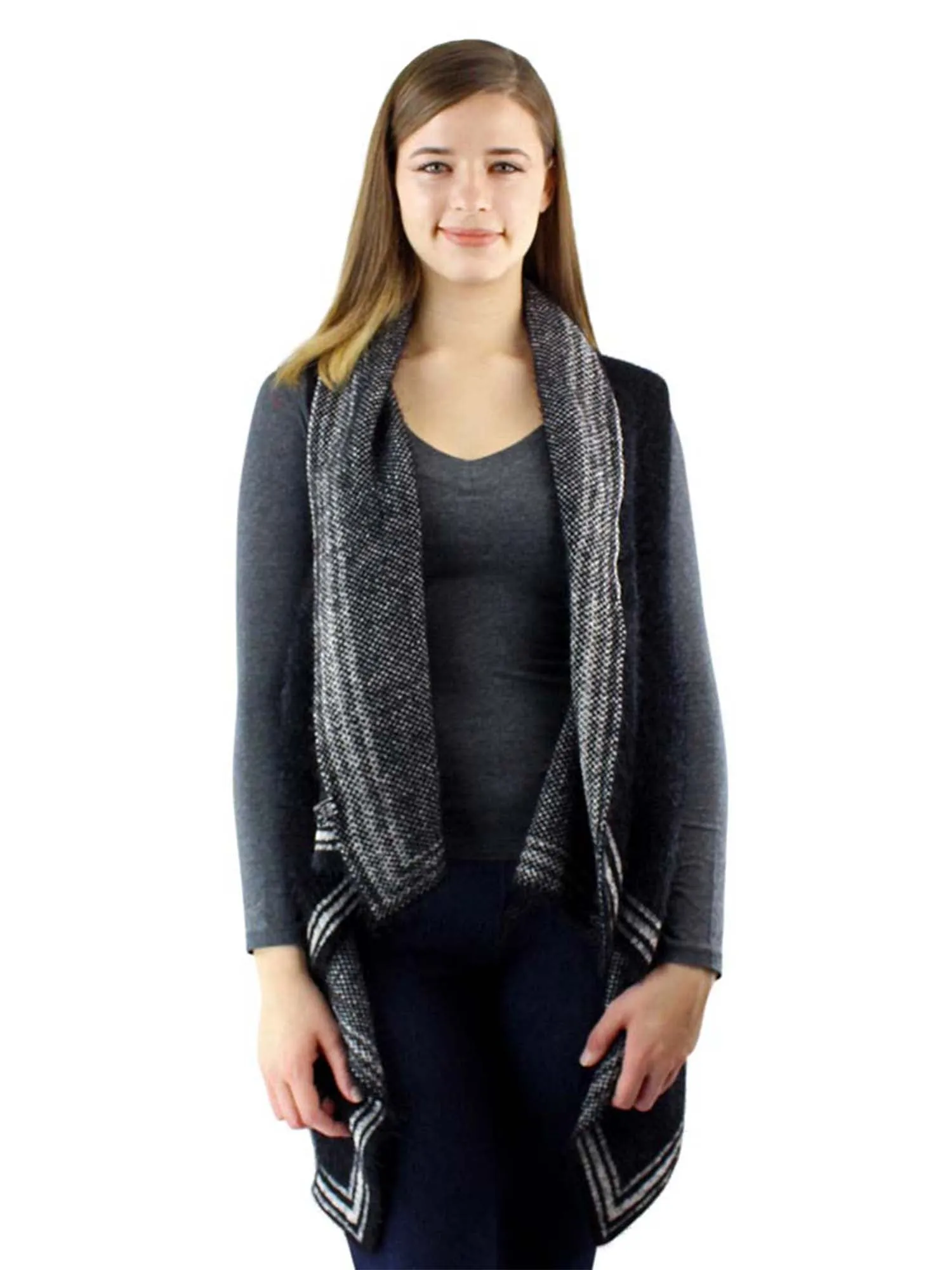 Classic Knit Shawl Sweater Vest