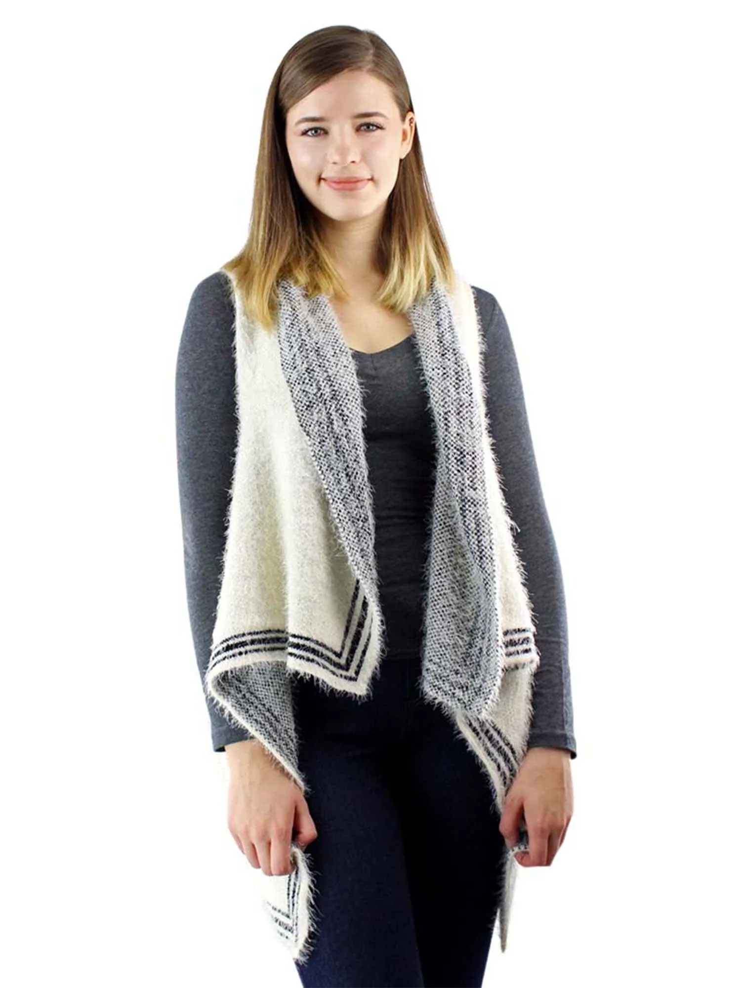 Classic Knit Shawl Sweater Vest