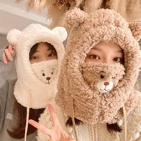 Comfy Bear Face Mask Hat Scarf AD12812