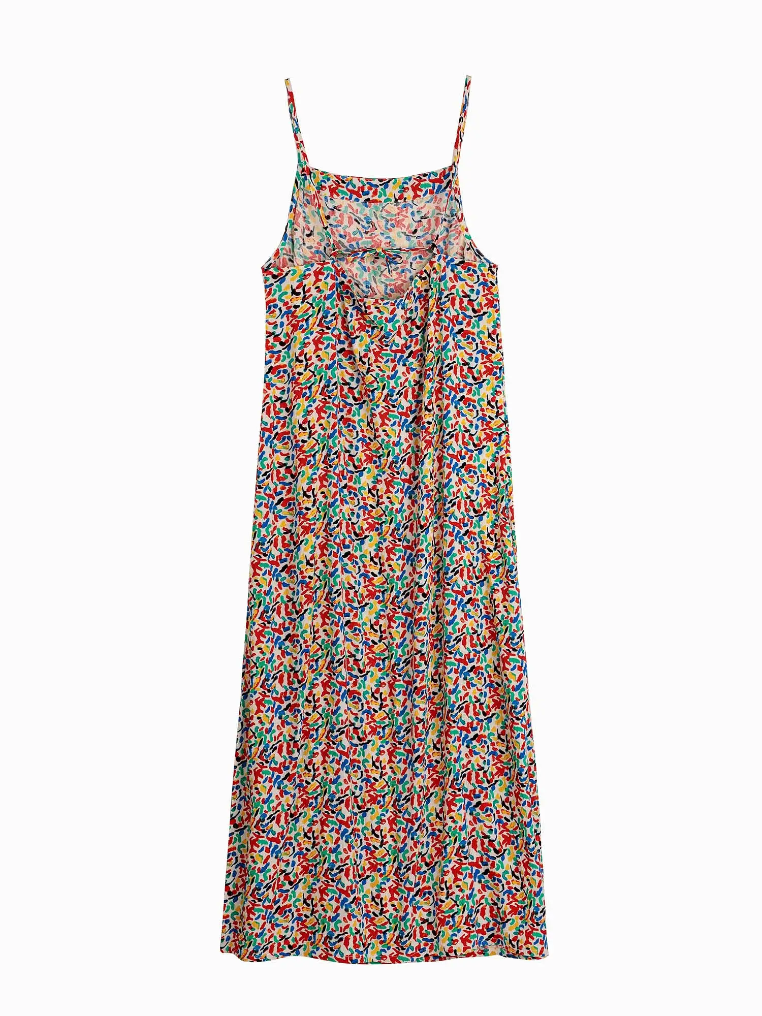 Confetti Print Viscose Strap Dress