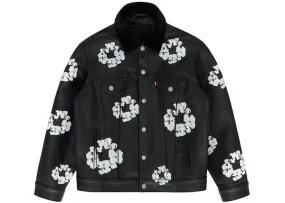 Denim Tears x Levi's Leather Cotton Wreath Type-3 Jacket Black Denim