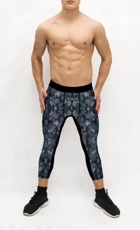 Digital Blue Camo Men's Pocket Tights