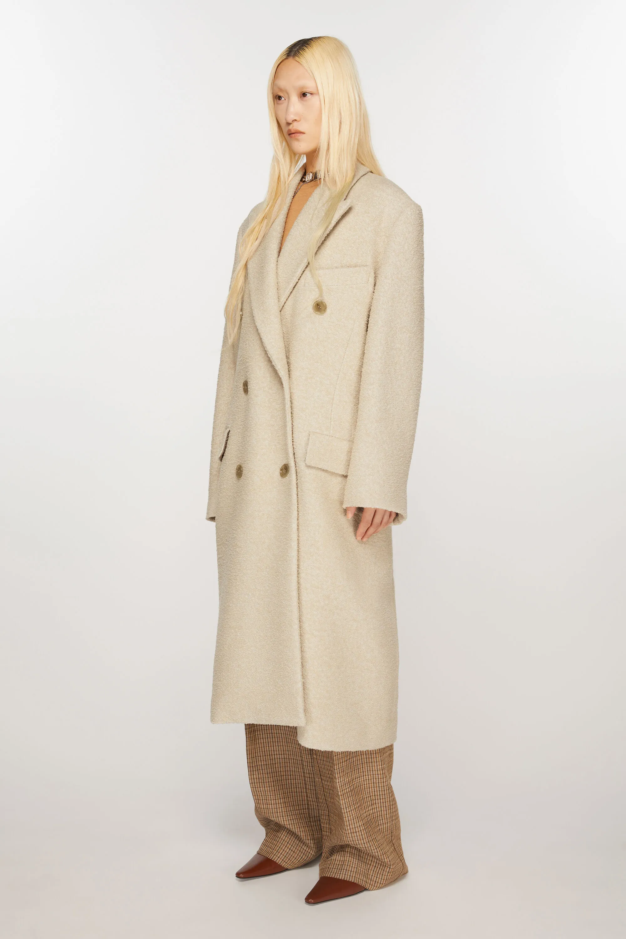 Double-breasted wool coat