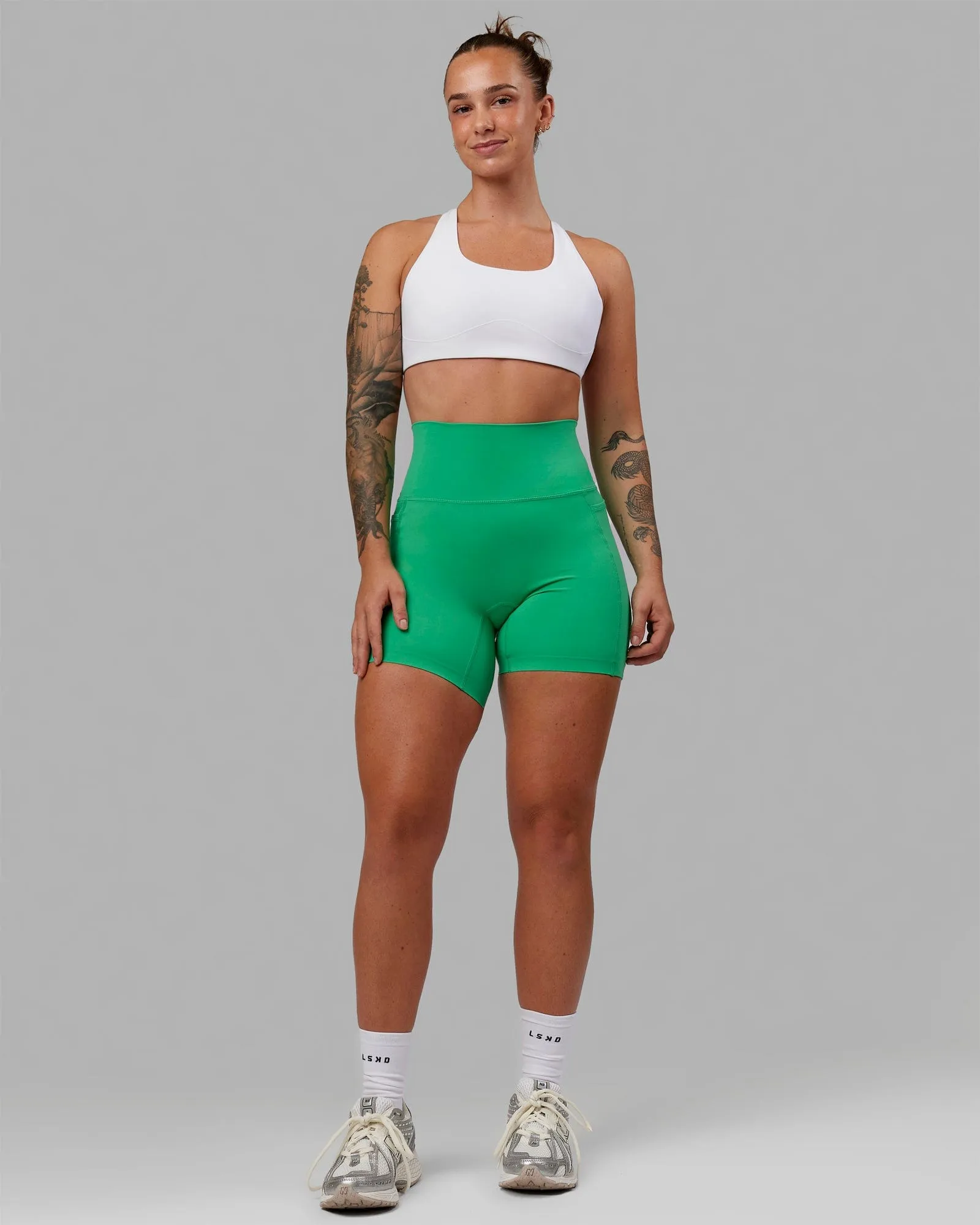 Elixir Mid-Length Shorts with Pockets - Holly Green