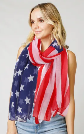 ESC10646US AMERICAN FLAG OBLONG SCARF