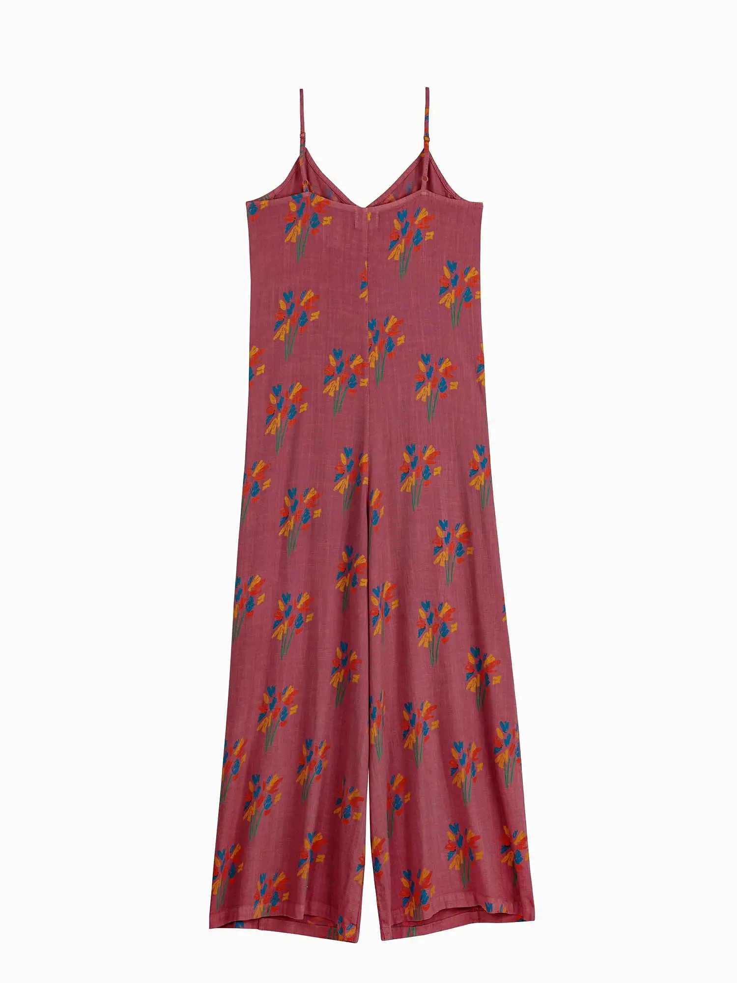 Fireworks Print Buttoned Sleeveless Overall