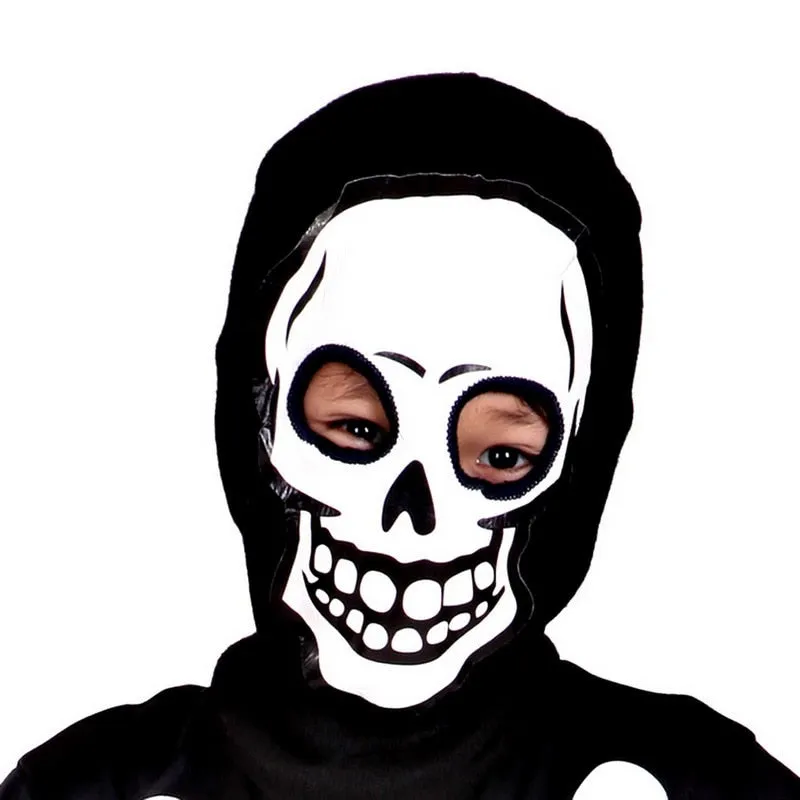 Ghost Skull Cosplay Costumes Boys Jumpsuit Party Skeleton Costume Kids Party Fancy Dress Children Halloween Mask Scary