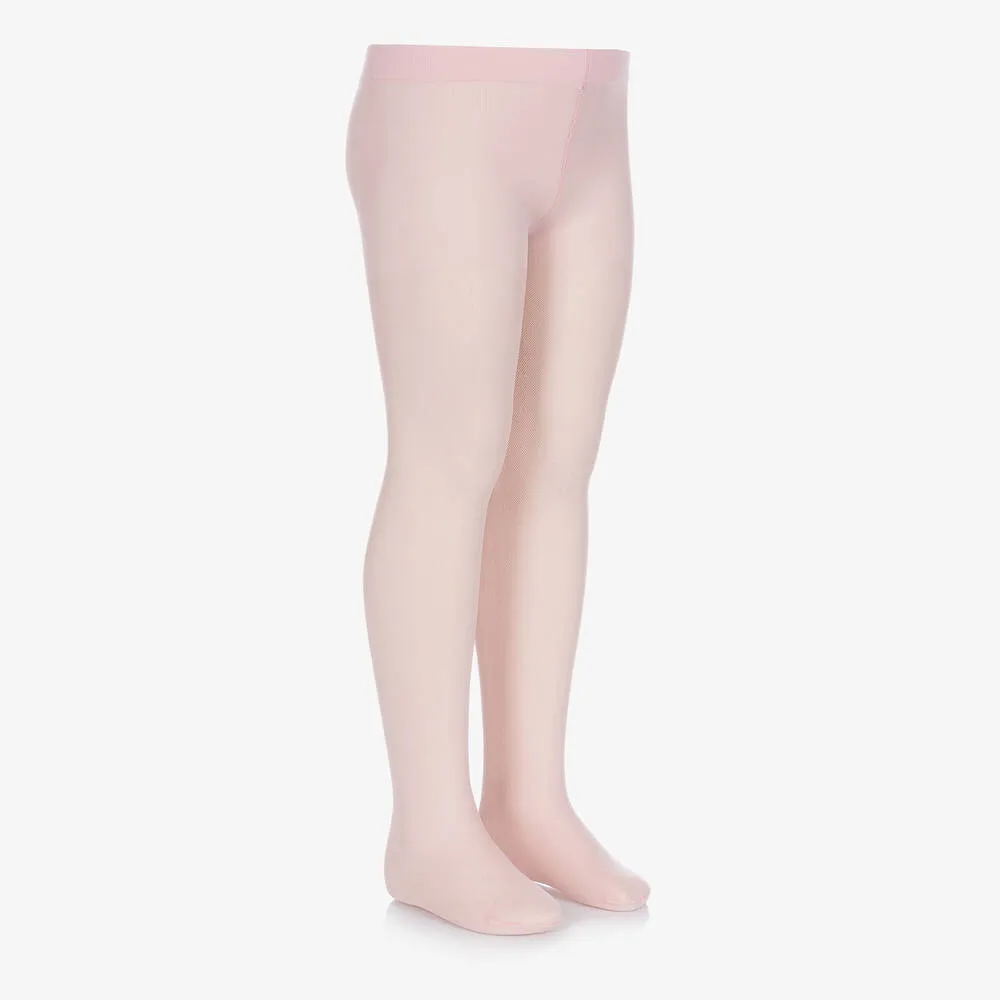 Girls Sheer Pink Dot Tights