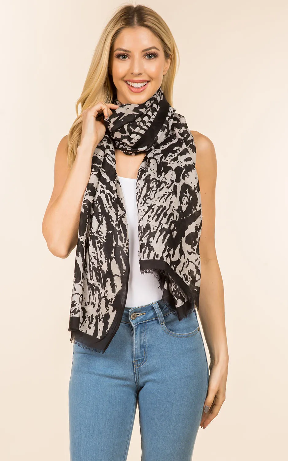 GPO4118 Animal Print Oblong Scarf