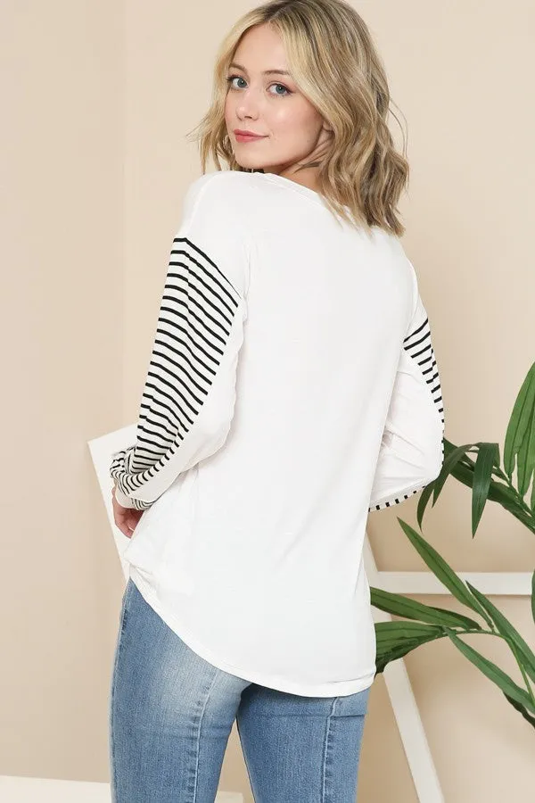 Hailey Striped Sleeves Top