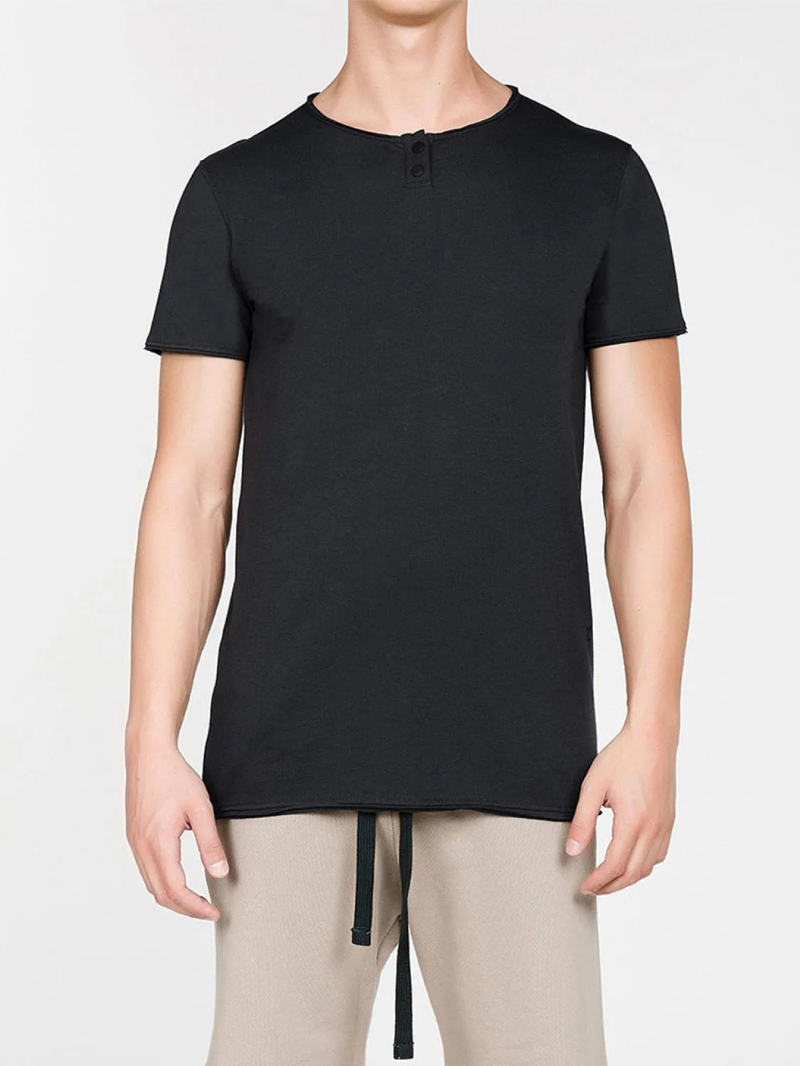 Henley Organic Cotton T-Shirt Charcoal Grey